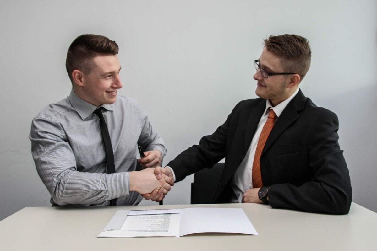 two men during an interview