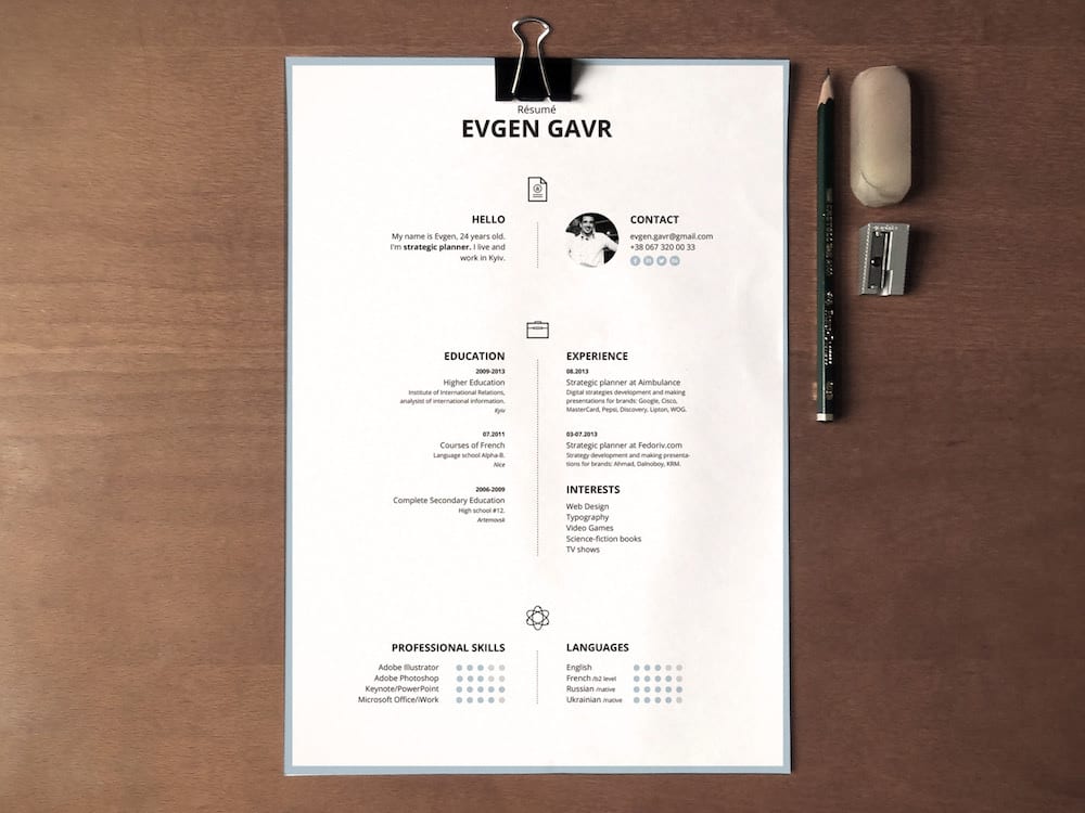 Free resume template from Zohn Habib.