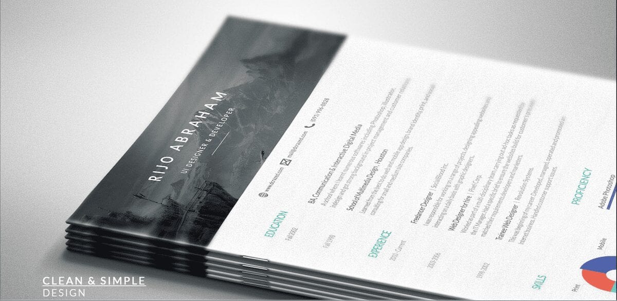 Free resume template from Rijo Abraham