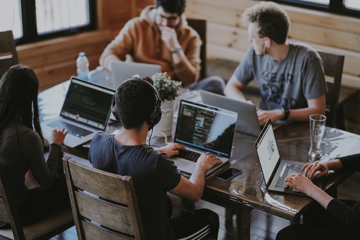  Data scientists working on computers