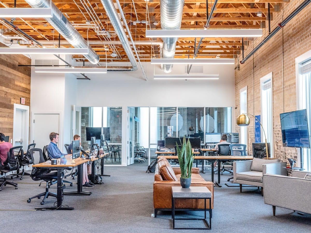 An office full of employees who have partaken in a Harvard coding bootcamp.