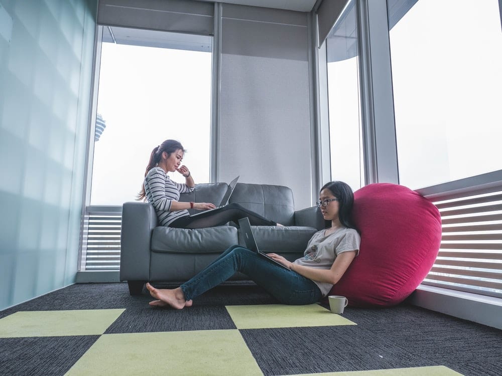  Two women on computers