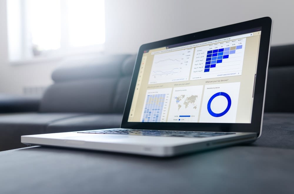 Data visualizations on a computer. 