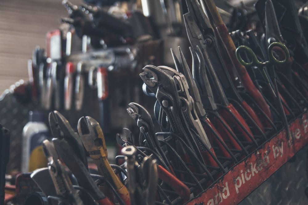 A collection of wrenches and pliers.