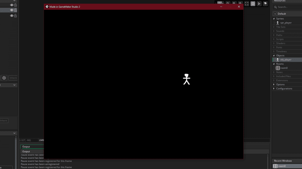 GMS2 Sprite alone in a Room