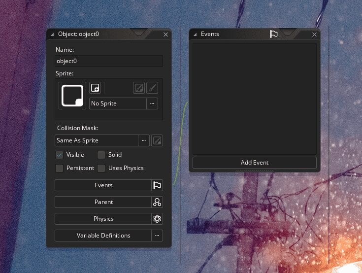 Adding events to objects in Game Maker