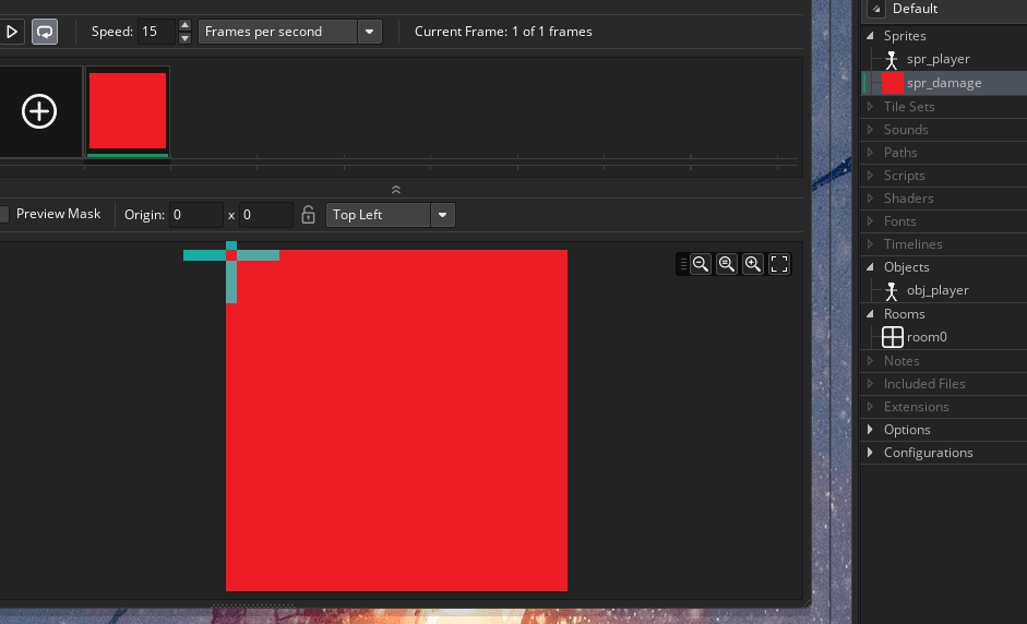 Red Box in the GameMaker Studio 2 Interface, to create a challenge