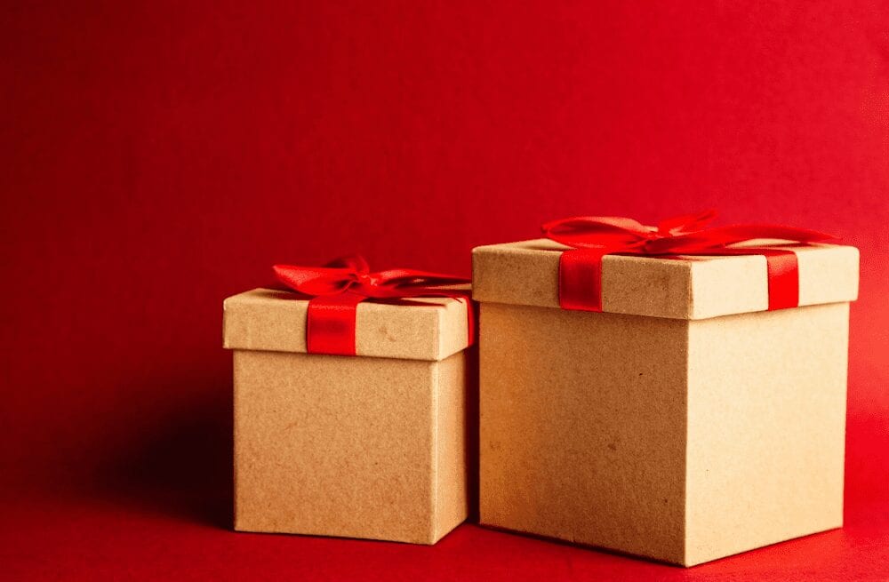 A pair of gift boxes