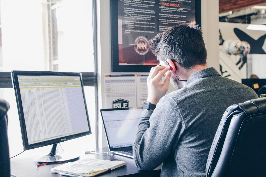 Man working on computer