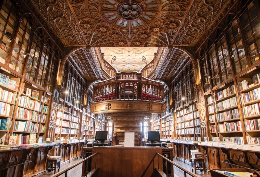 The inside of a library