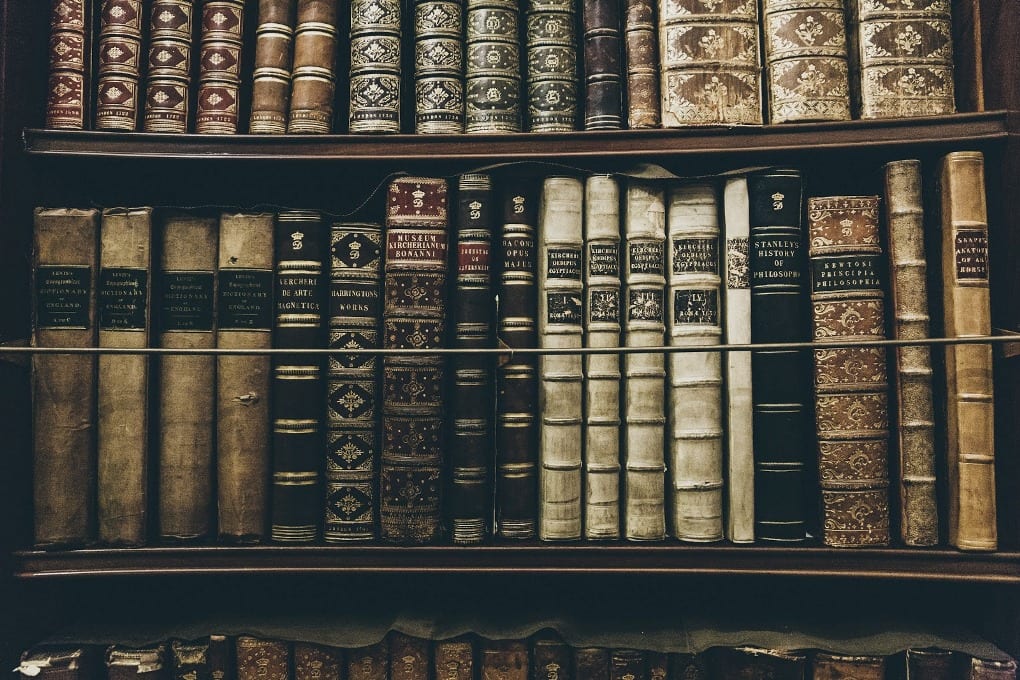 A collection of old books. 