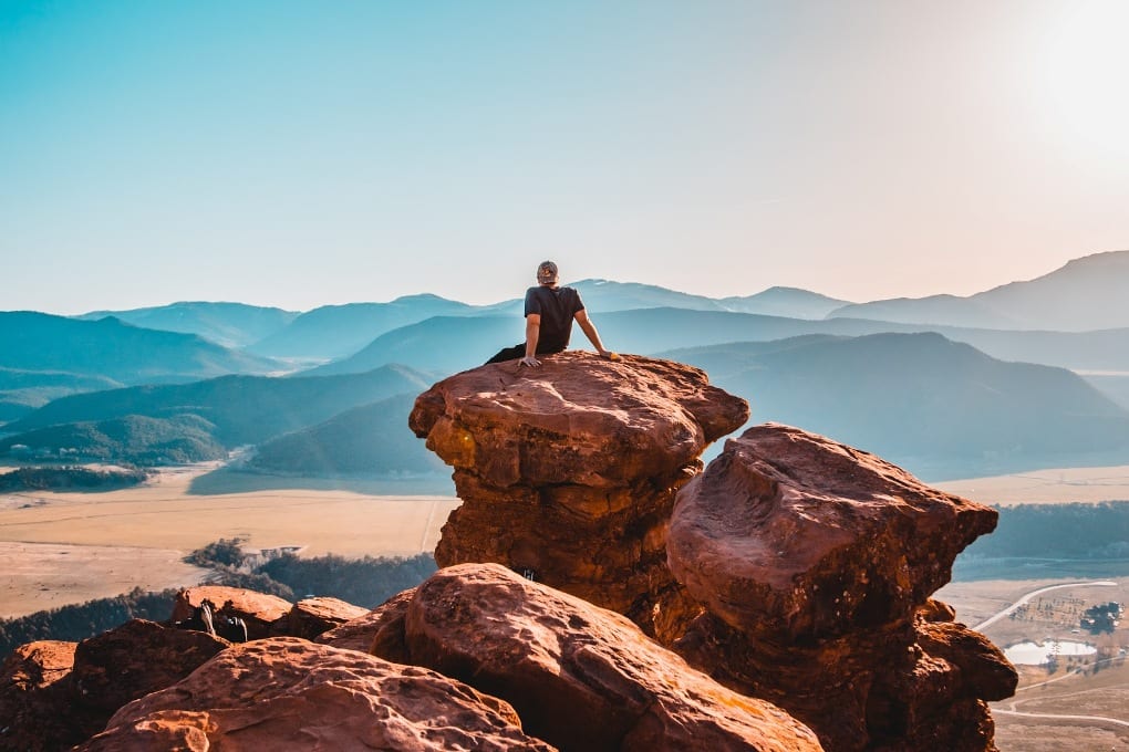 Man on a rock. 