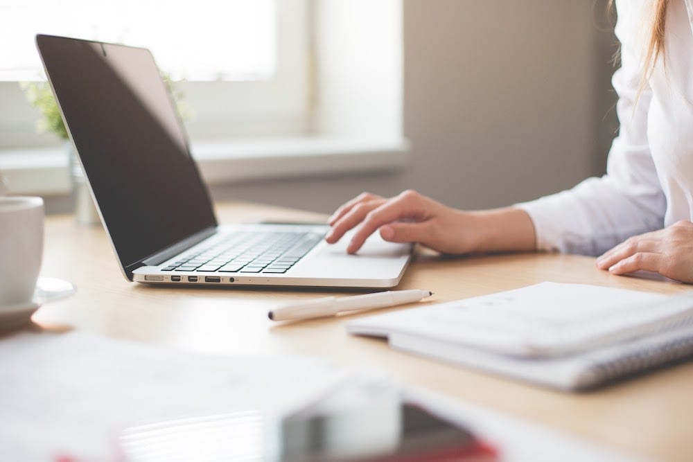  A Woman researching Online