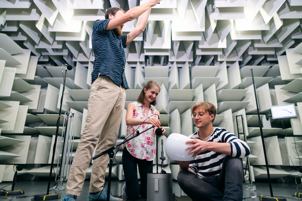 A group of sound engineers testing the equipment in a studio How to Become a Sound Engineer