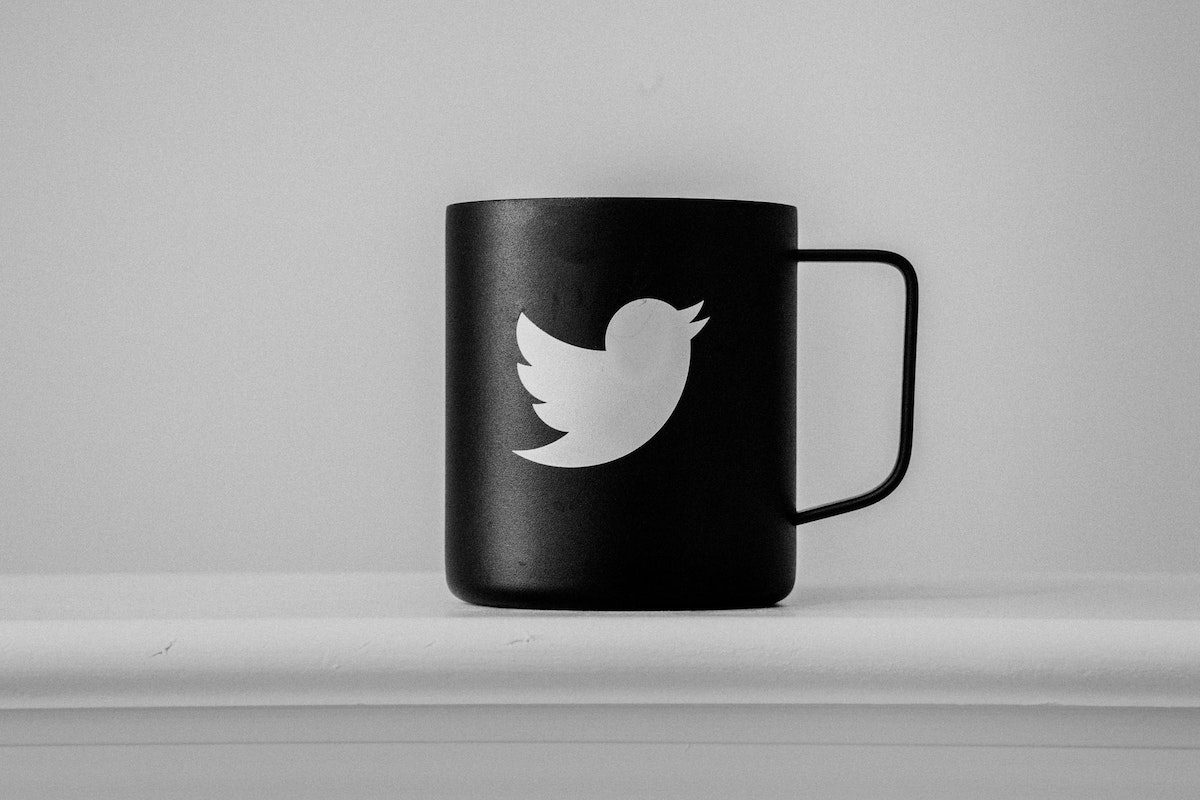 mug with twitter logo 