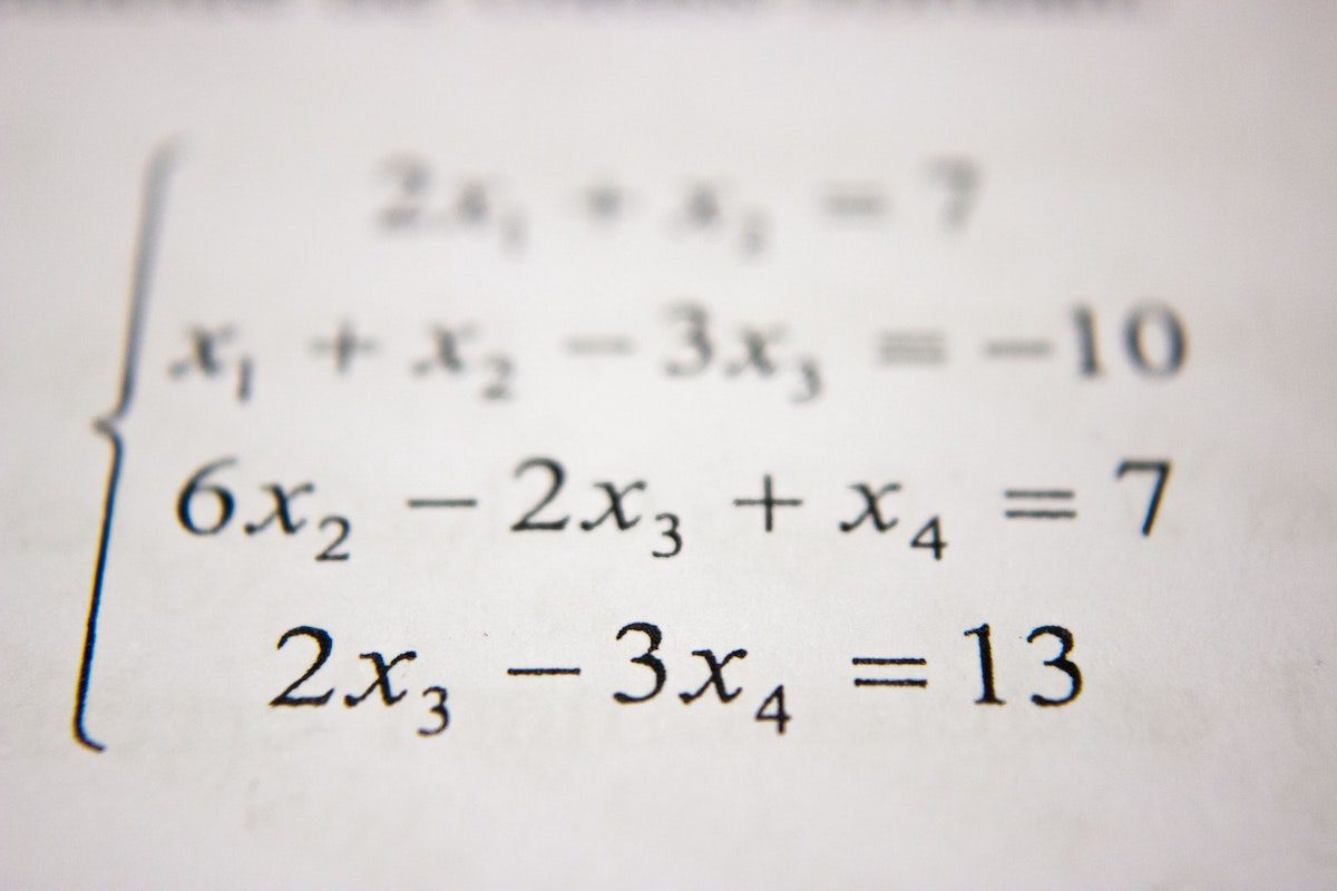 Close-up of math equations . Jobs for Math Majors