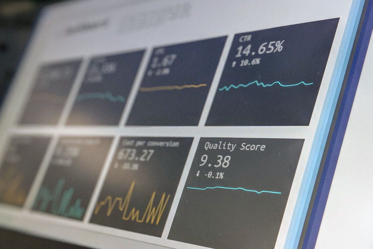 Close-up photo of data analysis report on a computer screen