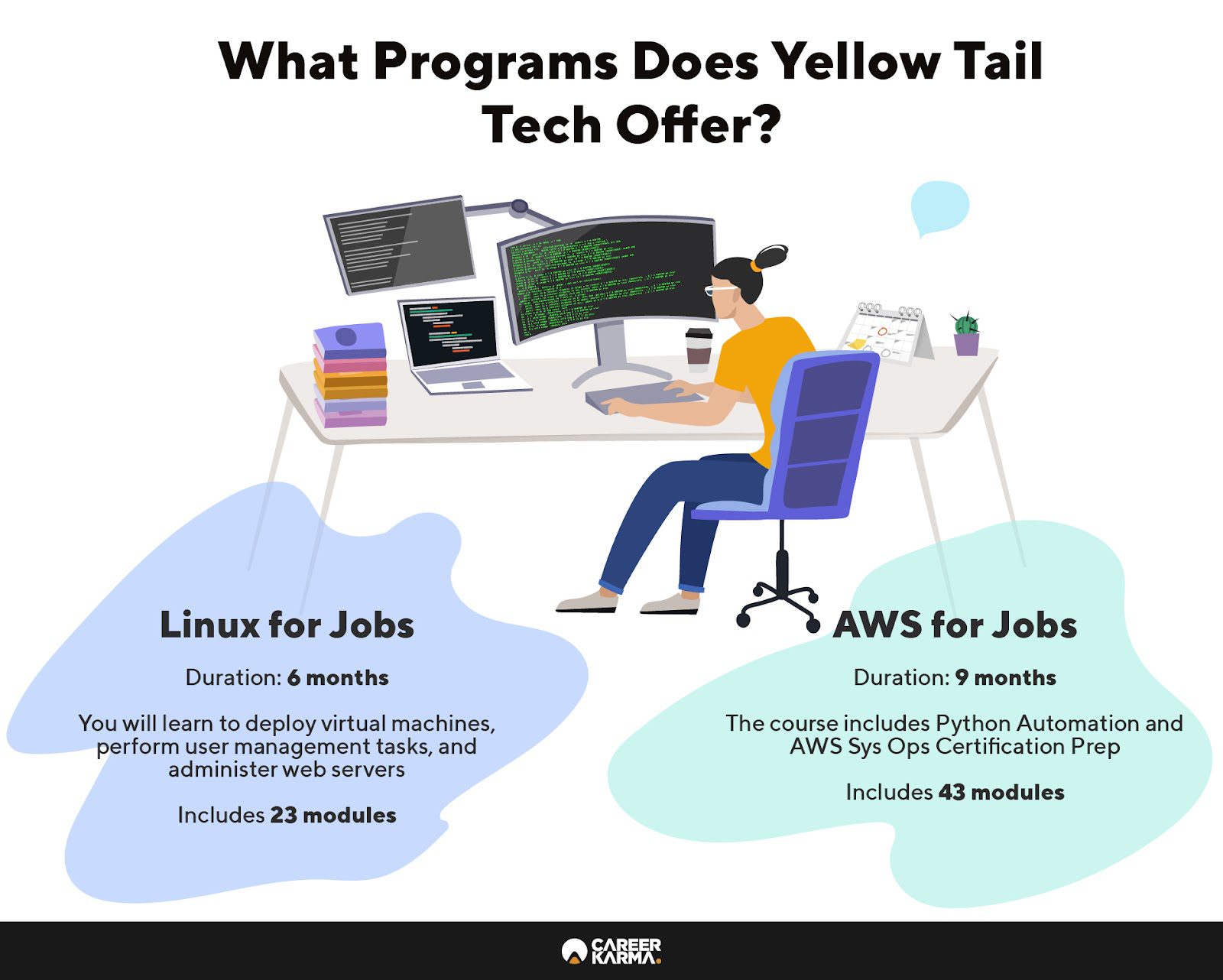 An infographic featuring Yellow Tail Tech’s programs