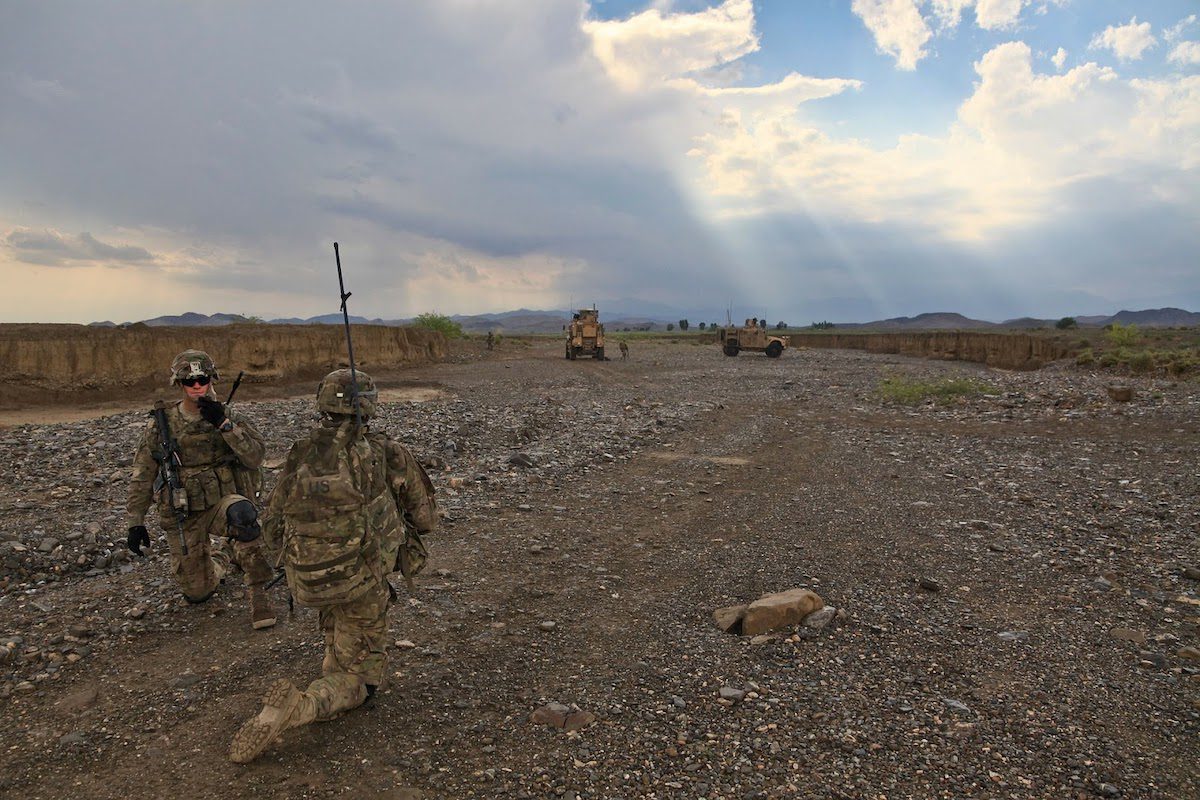 US Army soldiers patrolling a border