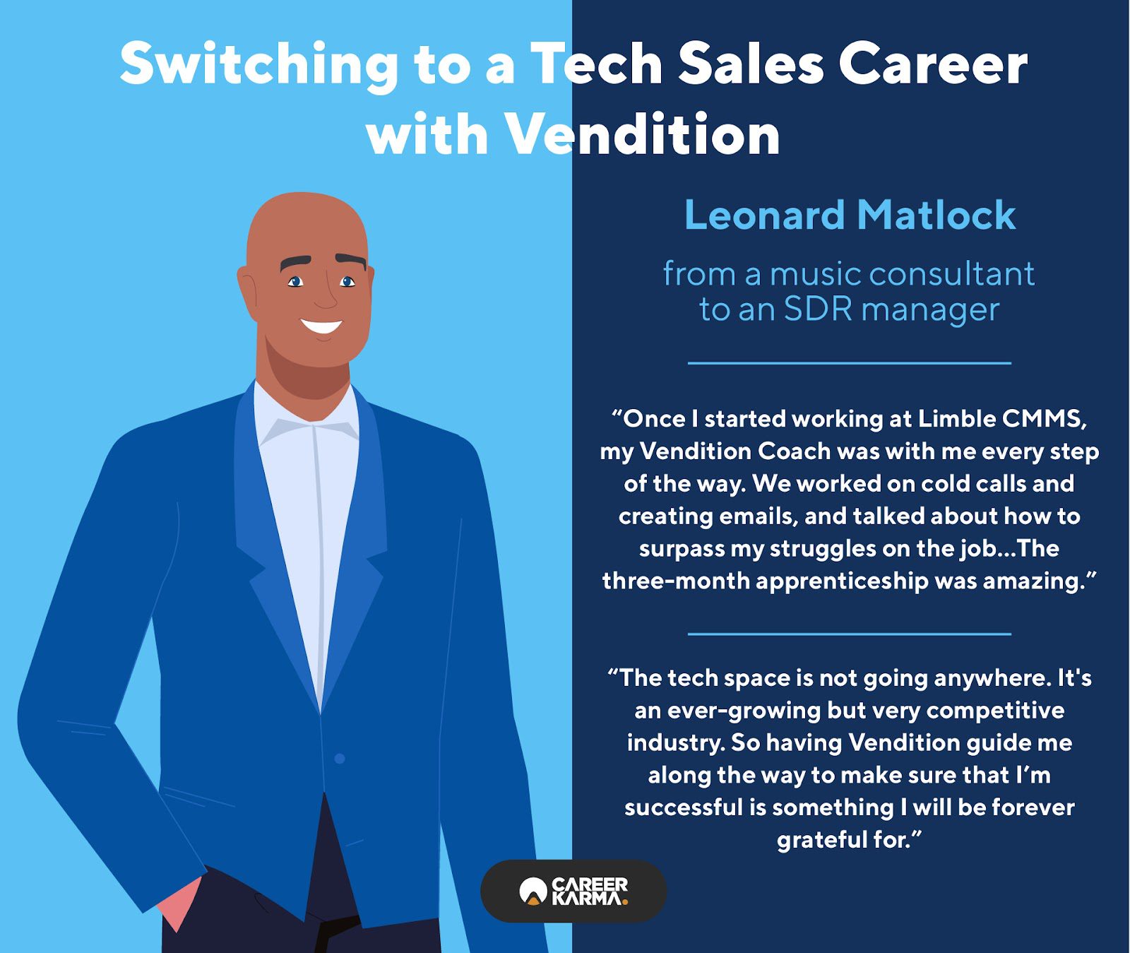 An infographic featuring Leonard Matlock’s review of Vendition