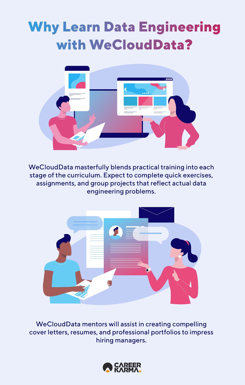 An infographic highlighting why you should learn data engineering at WeCloudData
