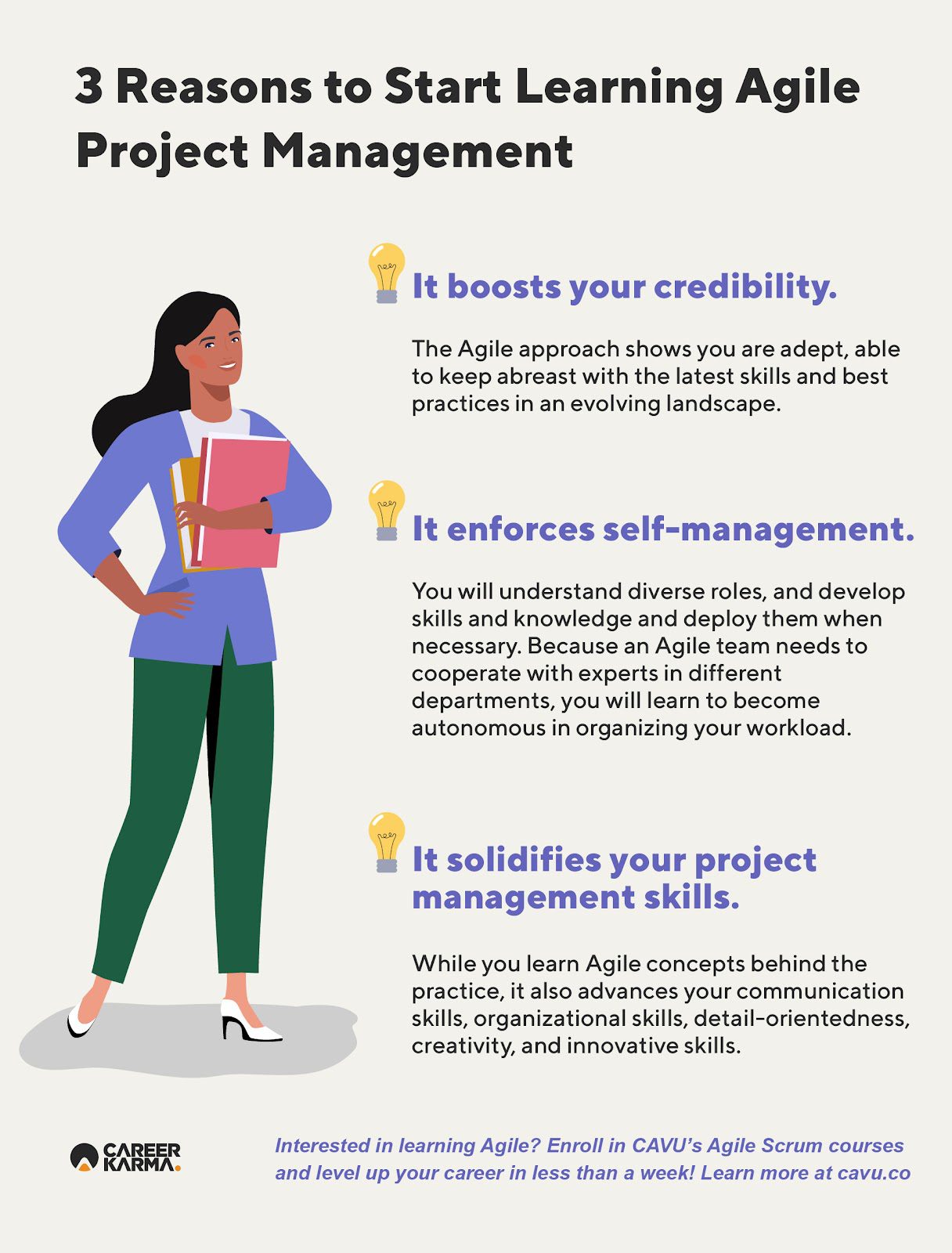 An infographic highlighting why you should learn Agile project management