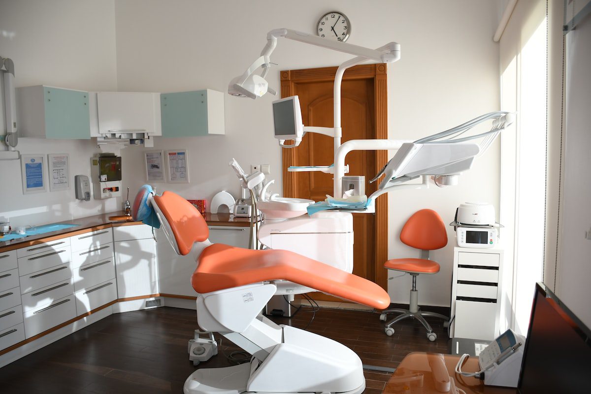 A small, empty dental laboratory