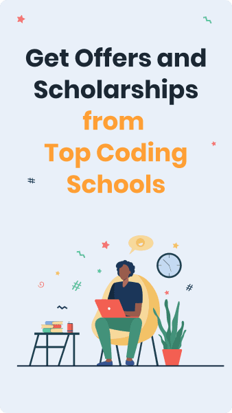 Get offers and scholarships from top coding schools illustration