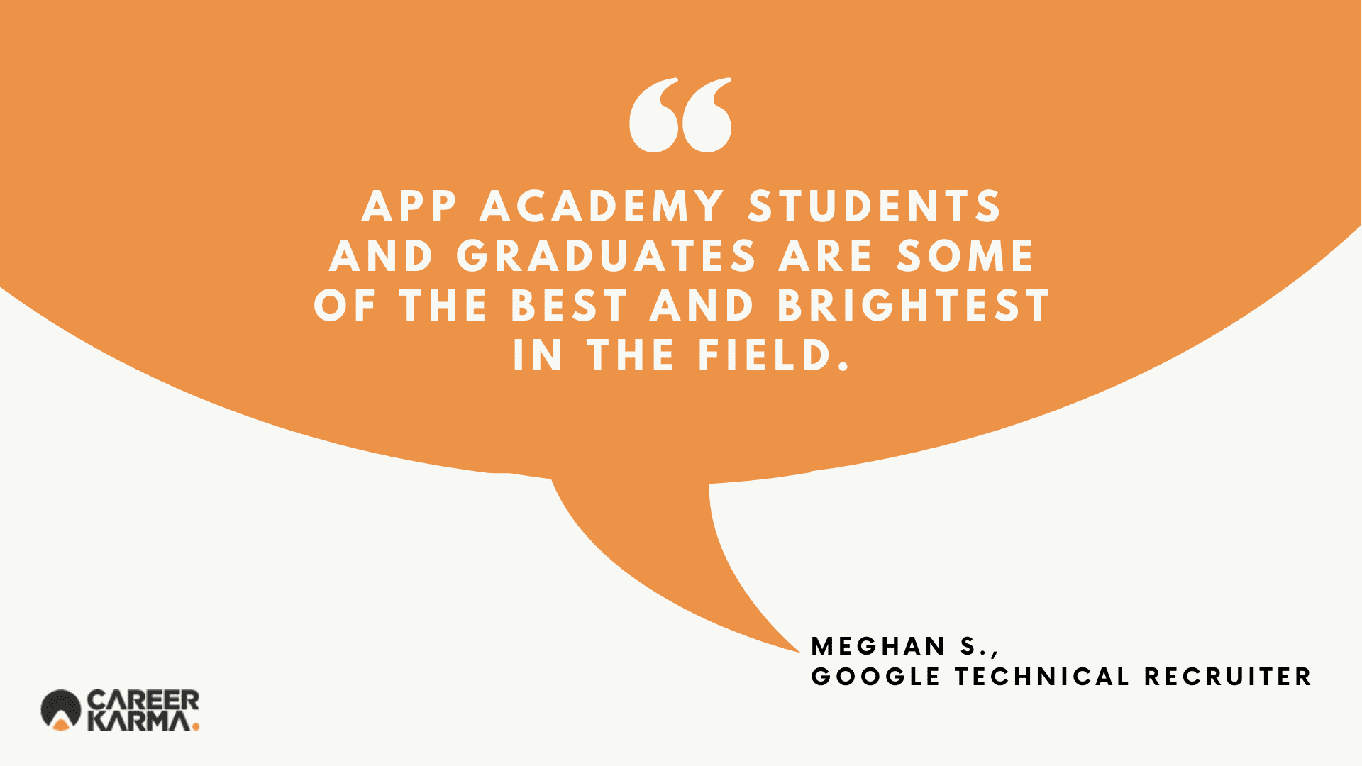 An infographic of a testimonial from a technical recruiter about App Academy graduates